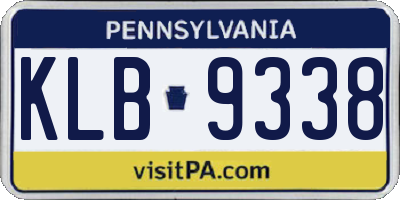 PA license plate KLB9338