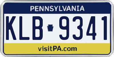 PA license plate KLB9341
