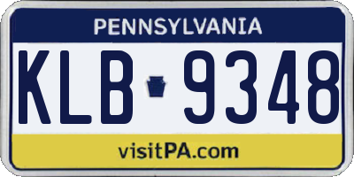 PA license plate KLB9348