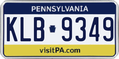 PA license plate KLB9349