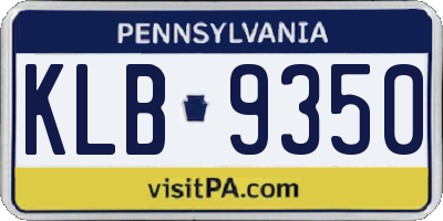 PA license plate KLB9350