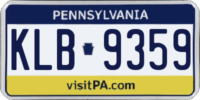 PA license plate KLB9359