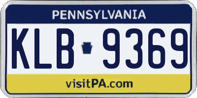 PA license plate KLB9369