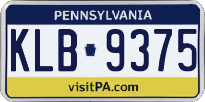 PA license plate KLB9375
