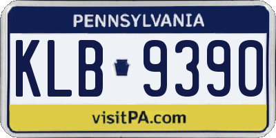 PA license plate KLB9390