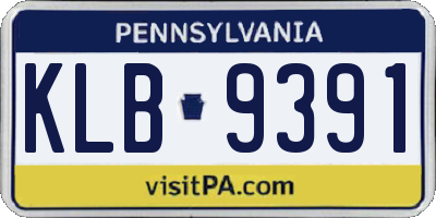 PA license plate KLB9391