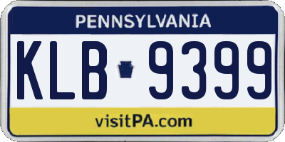 PA license plate KLB9399