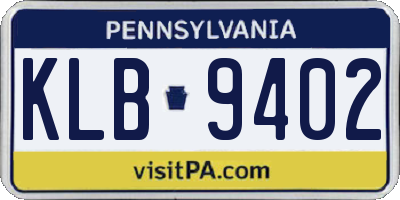 PA license plate KLB9402