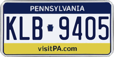 PA license plate KLB9405