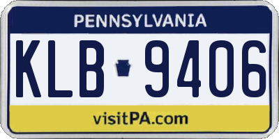 PA license plate KLB9406