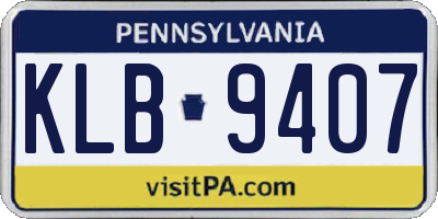 PA license plate KLB9407