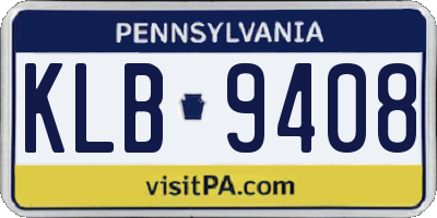 PA license plate KLB9408
