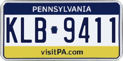PA license plate KLB9411