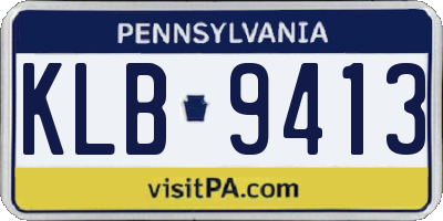 PA license plate KLB9413