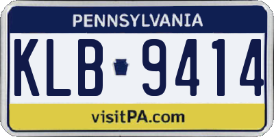 PA license plate KLB9414