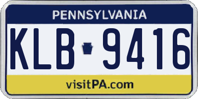 PA license plate KLB9416
