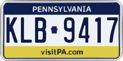 PA license plate KLB9417