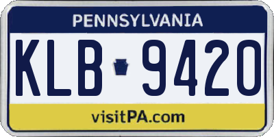 PA license plate KLB9420
