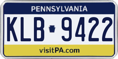PA license plate KLB9422