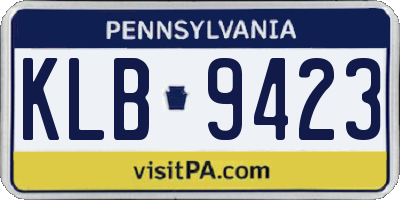 PA license plate KLB9423