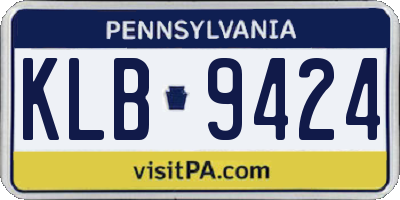 PA license plate KLB9424