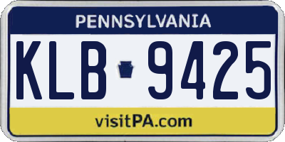 PA license plate KLB9425
