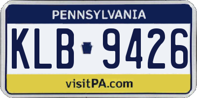PA license plate KLB9426