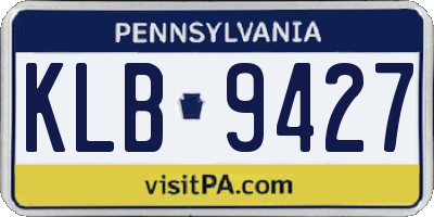 PA license plate KLB9427