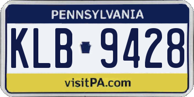 PA license plate KLB9428