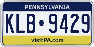 PA license plate KLB9429