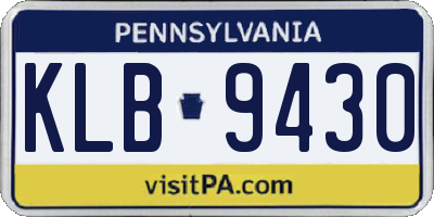 PA license plate KLB9430