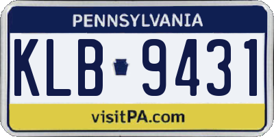 PA license plate KLB9431