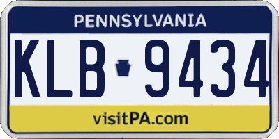 PA license plate KLB9434