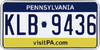 PA license plate KLB9436