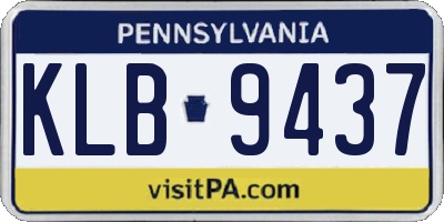 PA license plate KLB9437
