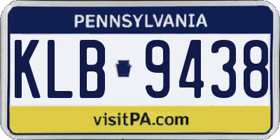 PA license plate KLB9438