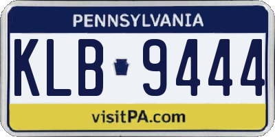 PA license plate KLB9444