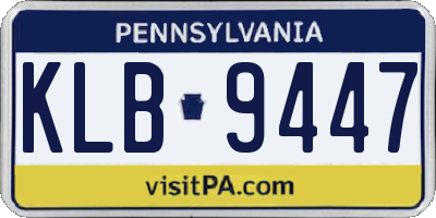 PA license plate KLB9447