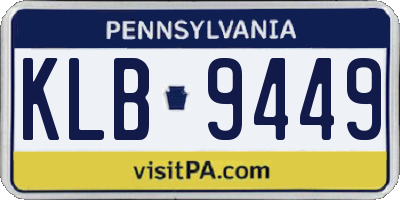 PA license plate KLB9449