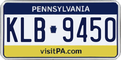 PA license plate KLB9450