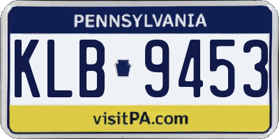 PA license plate KLB9453