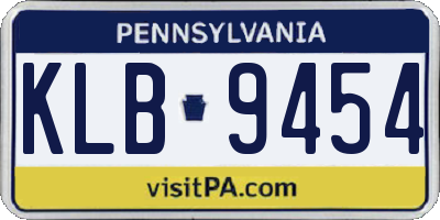 PA license plate KLB9454