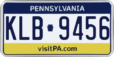 PA license plate KLB9456