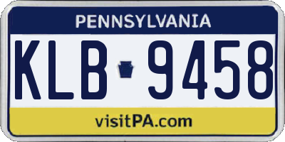 PA license plate KLB9458