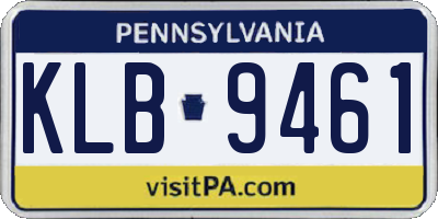 PA license plate KLB9461