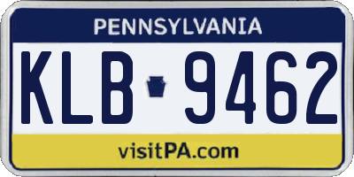 PA license plate KLB9462