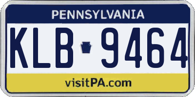 PA license plate KLB9464