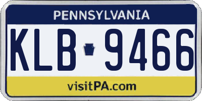 PA license plate KLB9466