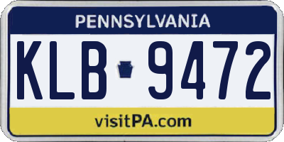 PA license plate KLB9472
