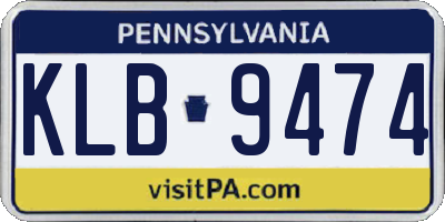 PA license plate KLB9474